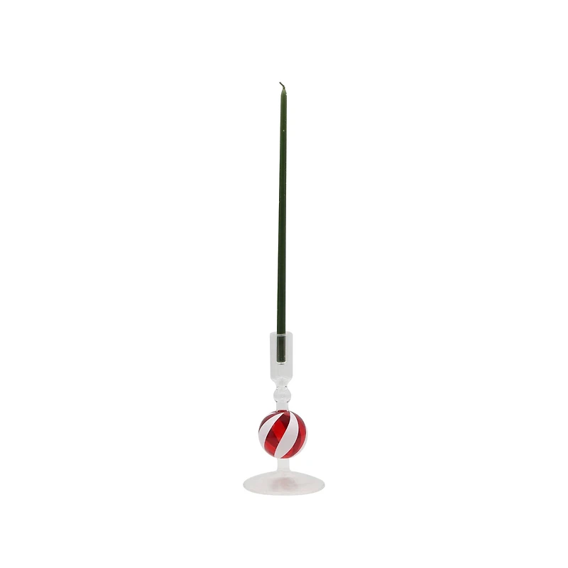 Glass Peppermint Candy Narrow Taper Holder by Ashland®