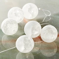 White Crackled Quartz Round Beads, 20mm by Bead Landing™