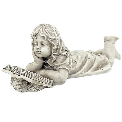 Design Toscano 8" Backyard Scholar Little Girl Reading Garden Statue