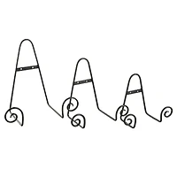 Black Metal Scroll Hanging Wall Rack Display Easel Set