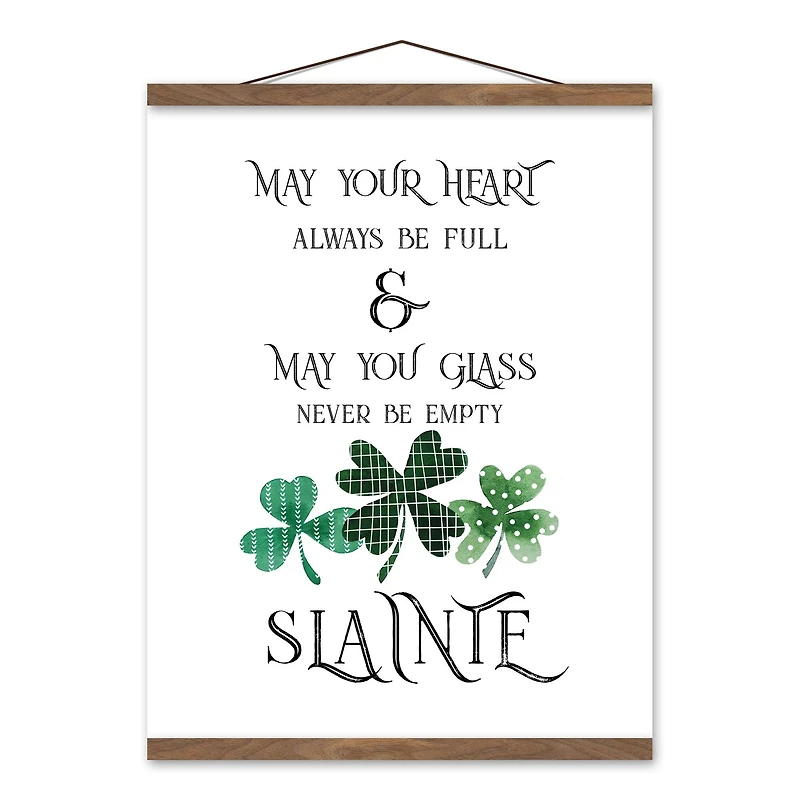 Slainte 16" x 20" Teak Hanging Canvas