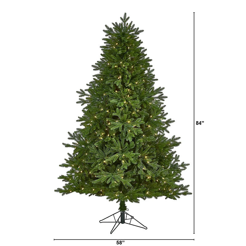 7ft. Pre-Lit Nova Scotia Fir Real Touch Artificial Christmas Tree, Warm White LED Lights
