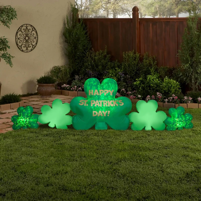 10ft. Airblown® Inflatable Projection Kaleidoscope St. Patrick's Day Cluster of Clovers Collection Scene