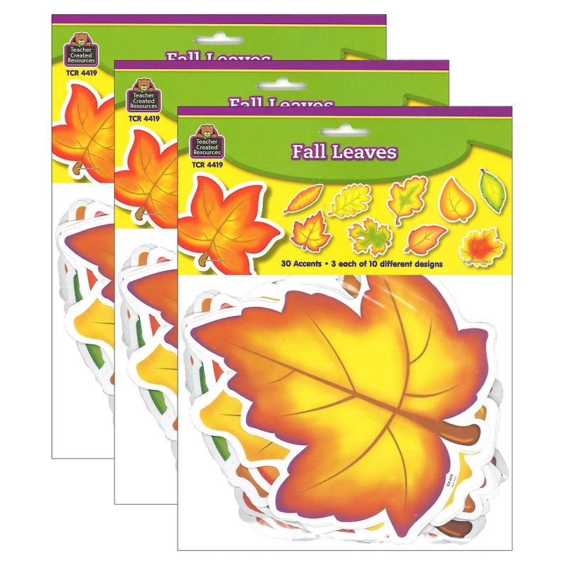 Teacher Created Resources® Fall Leaves Accents, 3 Packs of 30