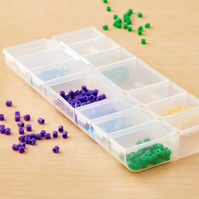 6 Pack: Clear 14-Compartment Flip Top Bead Organizer by Bead Landing™