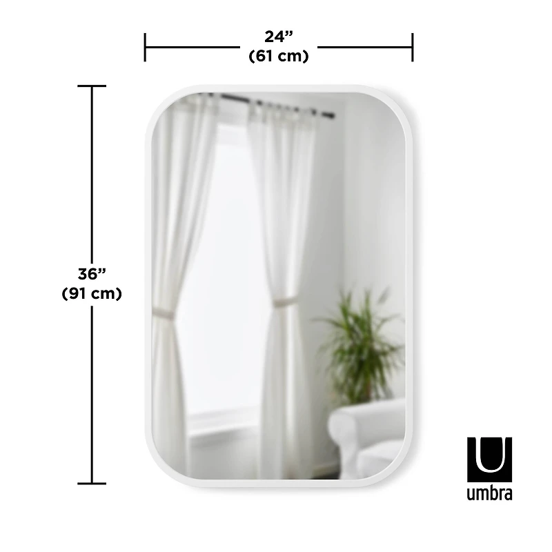Umbra 36" White Hub Rectangular Mirror