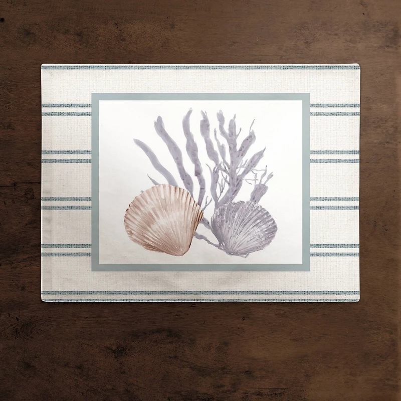 Scallop and Olive Shell 14" x 18" Cotton Twill Placemat