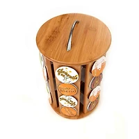 Mind Reader 30 Capacity Bamboo Single Serve Coffee Pod Holder Carousel