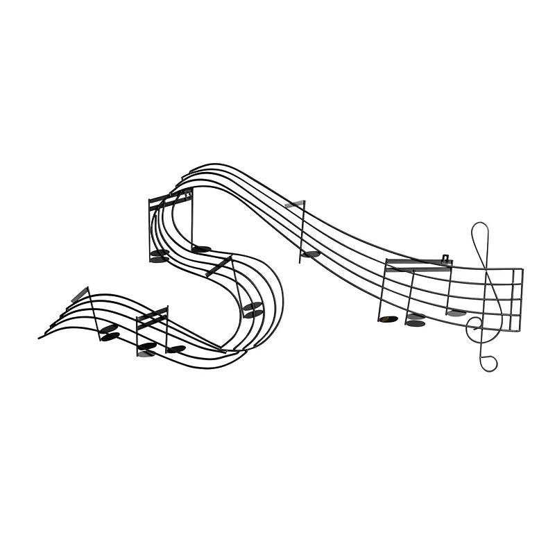 Black Music Notes Iron Traditional Wall Decor