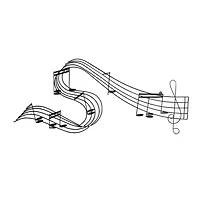 Black Music Notes Iron Traditional Wall Decor