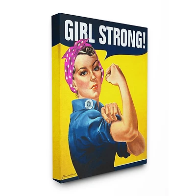 Stupell Industries Girl Strong Vintage Poster Wall Accent