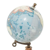 10" Brown Marble and Metal Traditional Globe