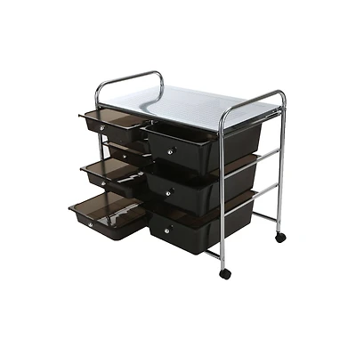 Mind Reader Black 6 Drawer Rolling Utility Cart