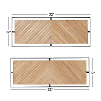 Set of 2 Brown Metal Farmhouse Wall Decor 32", 12"