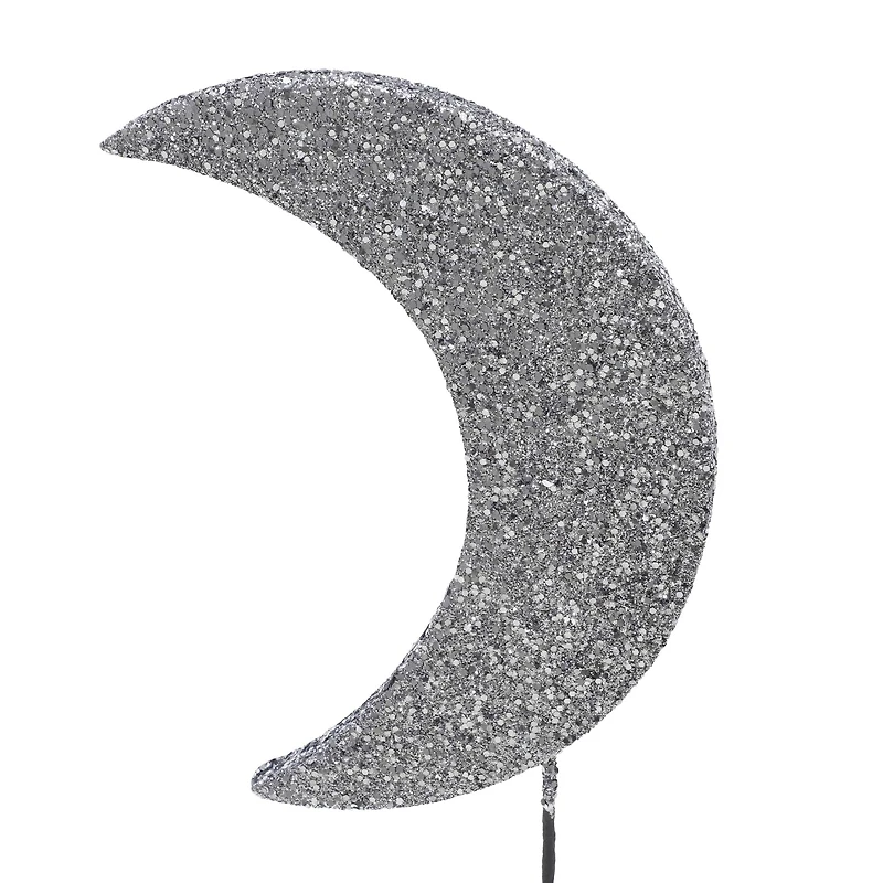 10.5" Silver Glitter Moon Pick by Ashland®