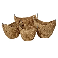 Brown Seagrass Contemporary Storage Basket Set