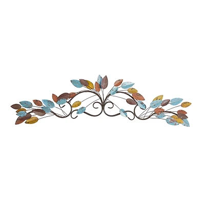 Multicolor Metal Traditional Floral Wall Decor