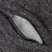 Hello Honey® Charcoal & Natural Cotton Blend Lumbar Pillow with Jute Embroidery