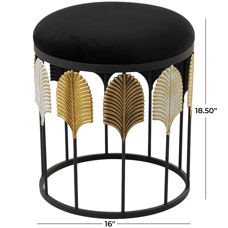 19" Black Metal Contemporary Stool