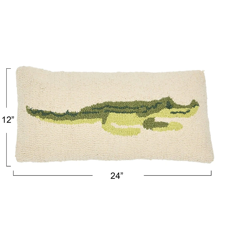 Hello Honey® Alligator Punch Hook Cotton Pillow