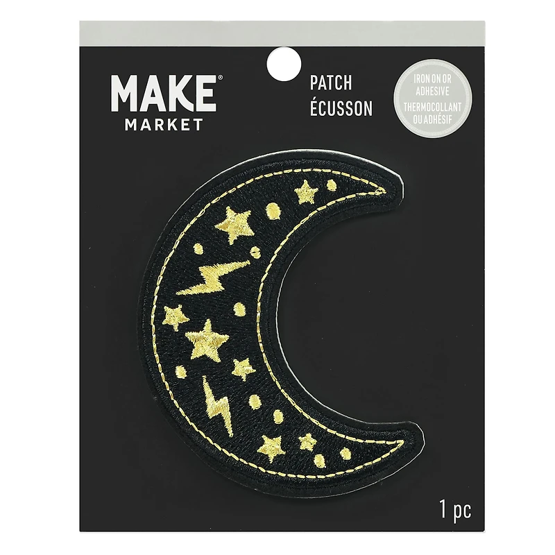 Iron-On & Adhesive Moon Embroidered Patch by Make Market®