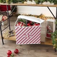 DII® Holiday Candy Stripe Print Large Ornament Storage