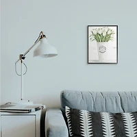 Stupell Industries White Tulip Bouquet in Parisian Vase with Ebony Frame Wall Accent