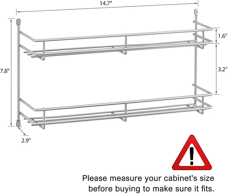 NEX™ 2-Tier Wall-Mounted Seasonings Jar Storage Rack, 2ct.