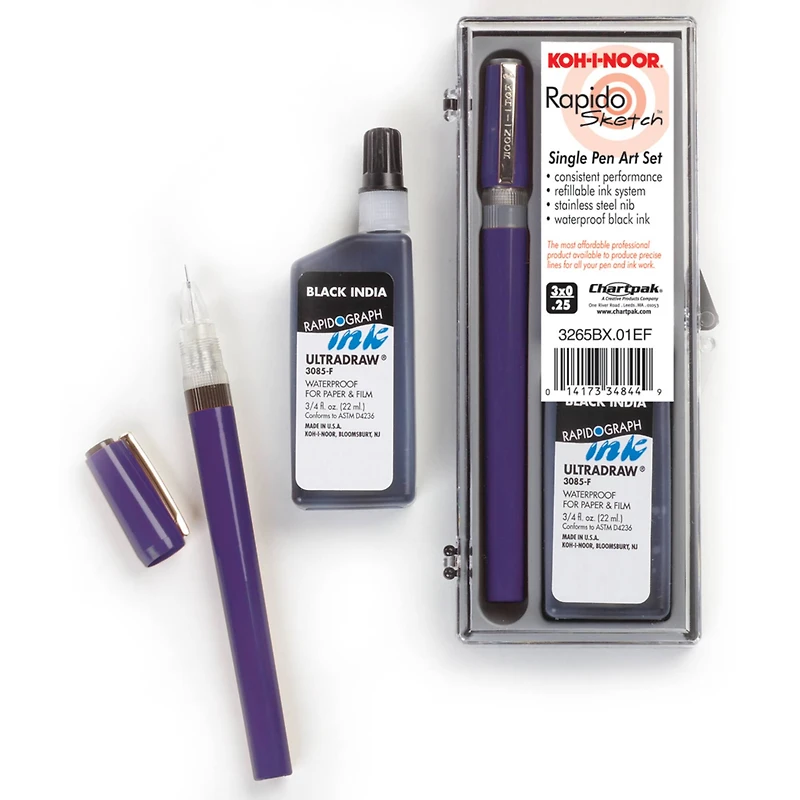 Koh-I-Noor Rapidosketch Technical Pen Kit, 0.25mm