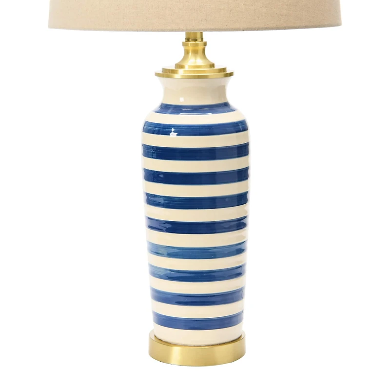 Hello Honey® 2ft. Striped Ceramic & Metal Desk Lamp