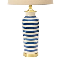 Hello Honey® 2ft. Striped Ceramic & Metal Desk Lamp