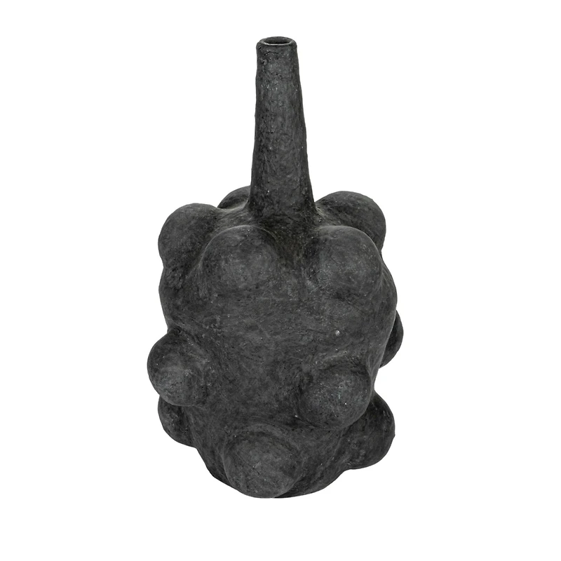Hello Honey® 21" Black Handmade Paper mache Bubble Vase with Distressed Finish