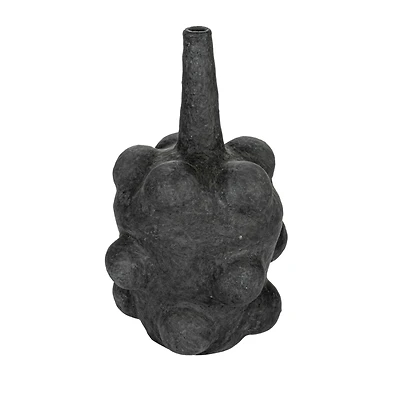 Hello Honey® 21" Black Handmade Paper mache Bubble Vase with Distressed Finish