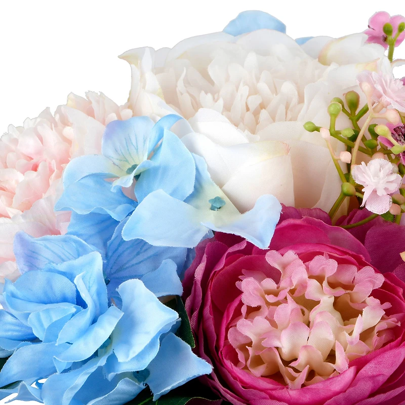 11" Blue & Pink Rose & Peony Bouquet by Ashland®