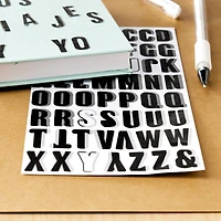 12 Packs: 120 ct. (1440 total) Black Block Alphabet Stickers with Gray Shadow By Recollections™