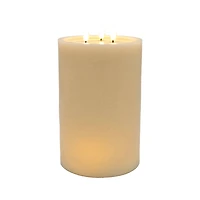 6" x 9" Flickering 3-Wick LED Wax Pillar Candle by Ashland