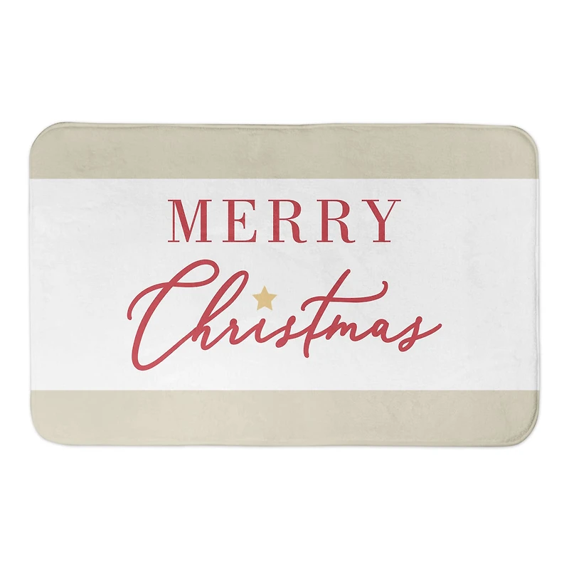 Merry Christmas Star Bath Mat