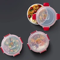 Joseph Joseph Nest Lock 8-piece Round Food Storage Container Set Red