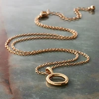 Gold Cable Necklace with Circle Charm Holder by Bead Landing™