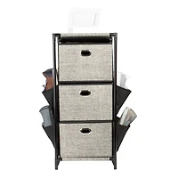 Simplify Black 3 Tier Storage Drawers With Side Pockets