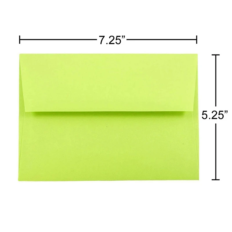 JAM Paper A7 Ultra Lime Green Invitation Envelopes, 50ct.