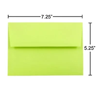 JAM Paper A7 Ultra Lime Green Invitation Envelopes, 50ct.