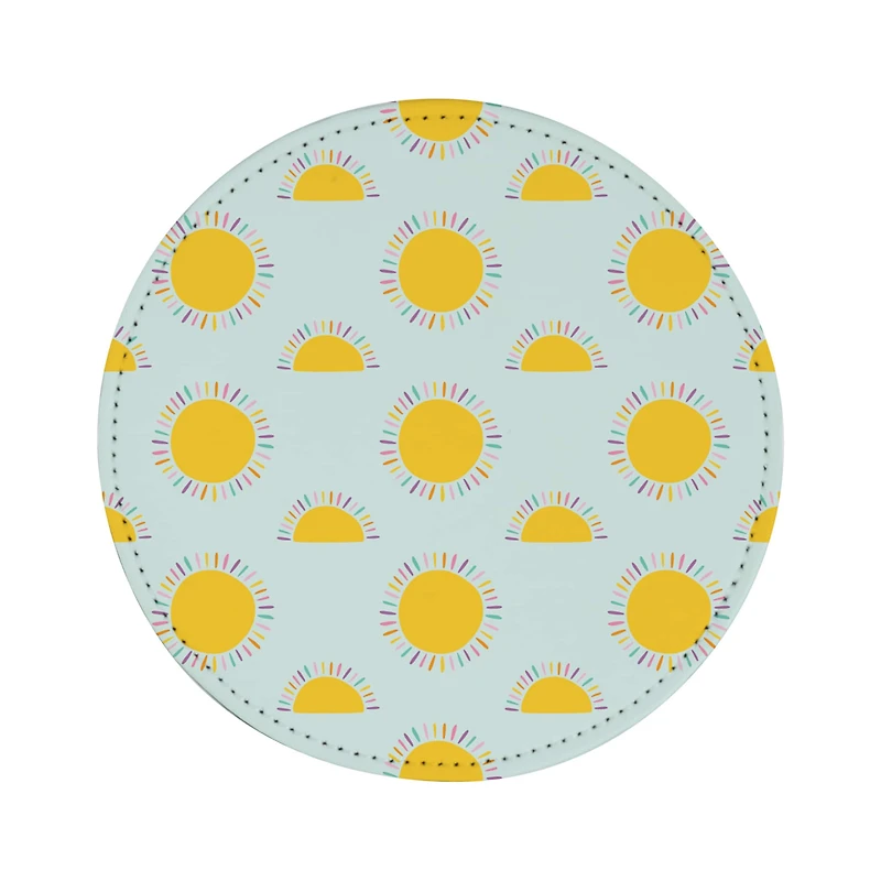 Craft Express White PU Leather Round Coasters, 4ct.