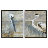 Stupell Industries Sea Birds Abstract Beach Framed Giclee Art