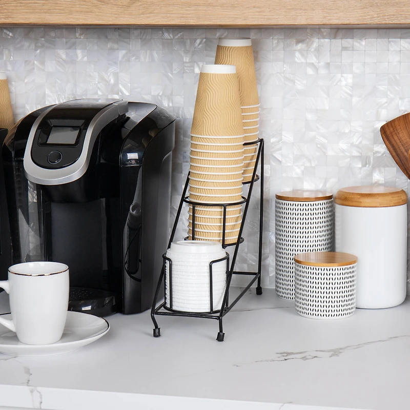 Mind Reader Alloy Collection Black 3-Compartment Graduated Bottle Stand