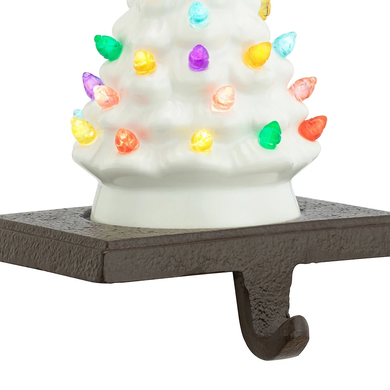 White Tree Illuminated Stocking Hanger