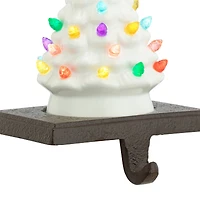 White Tree Illuminated Stocking Hanger