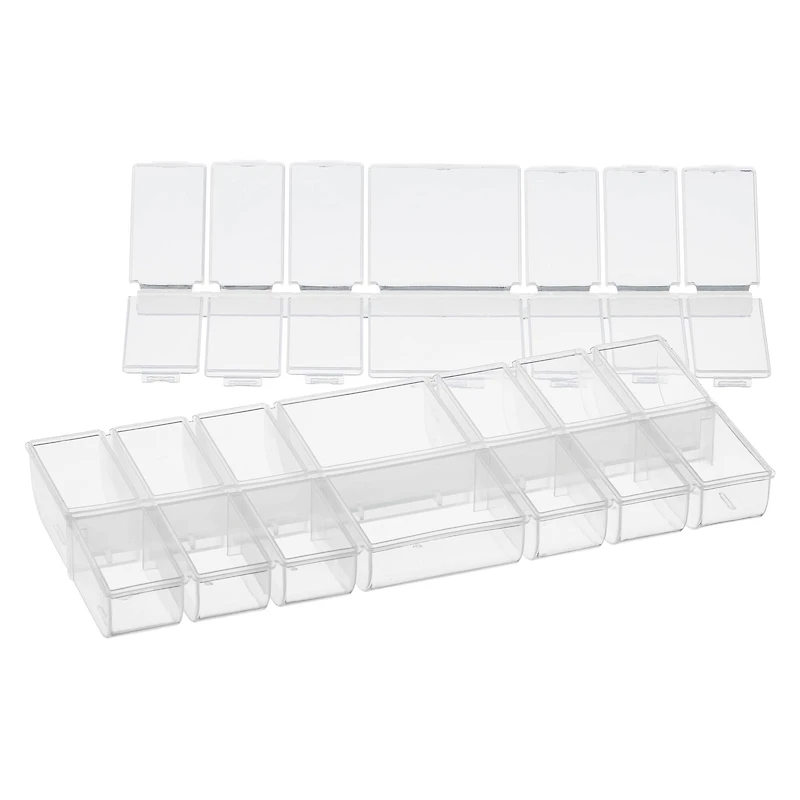 6 Pack: Clear 14-Compartment Flip Top Bead Organizer by Bead Landing™