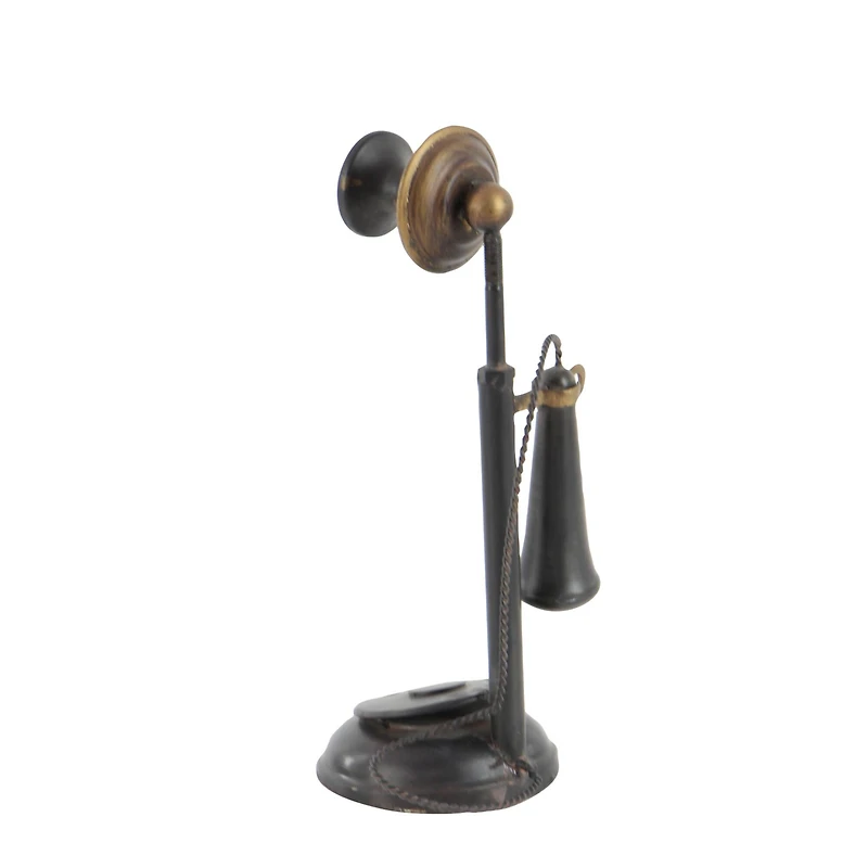 13" Antique Candlestick Phone Table Accent