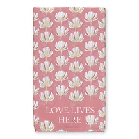 Love Lives Here Pink Floral Tea Towel Set